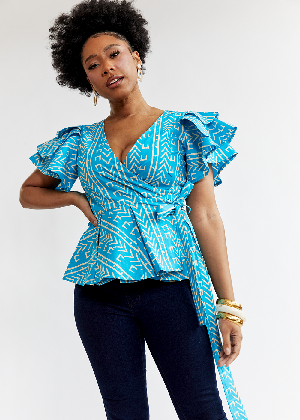 African print peplum clearance tops