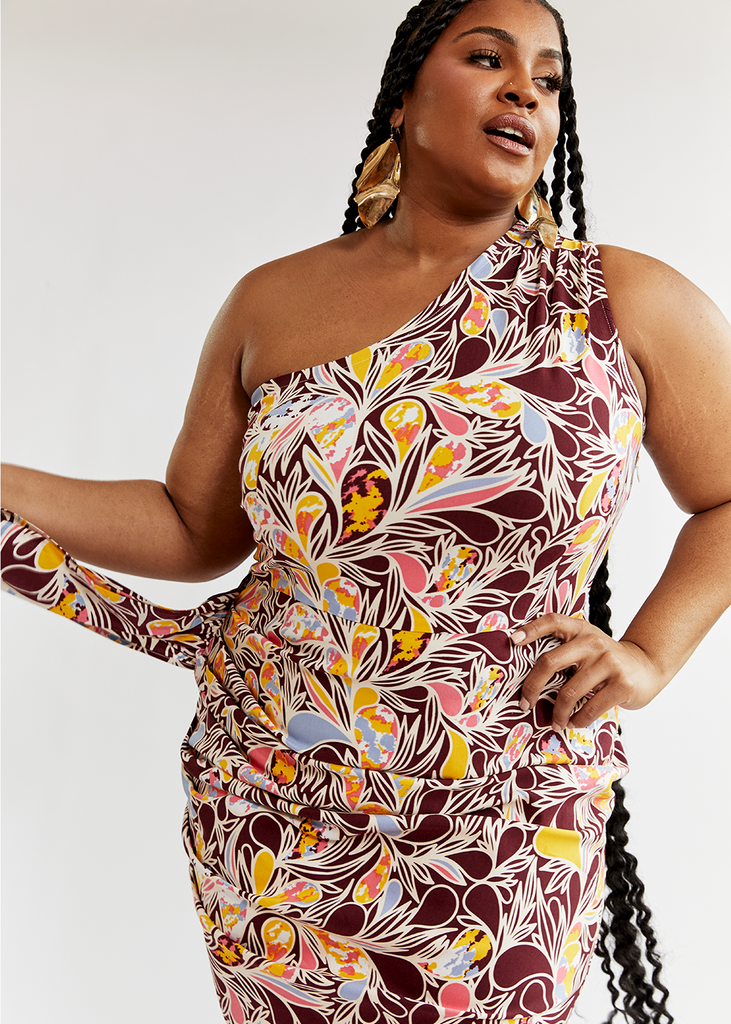 Hana Women's African Print Stretch Dress (Tropical Paisley)