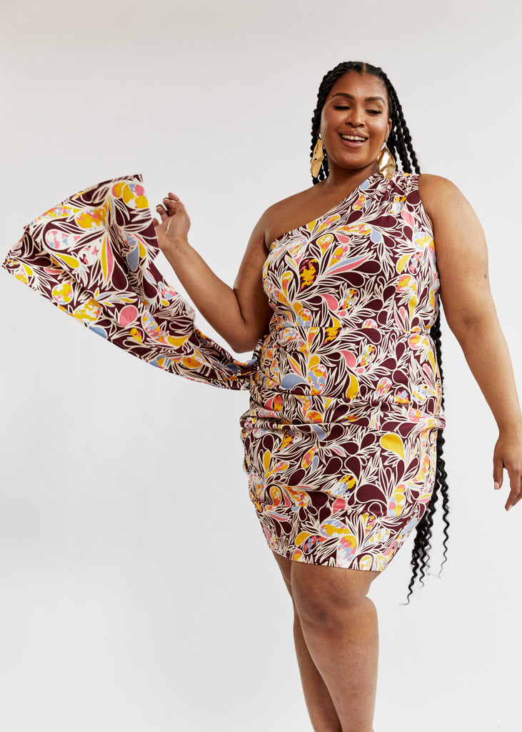 Hana Women's African Print Stretch Dress (Tropical Paisley)