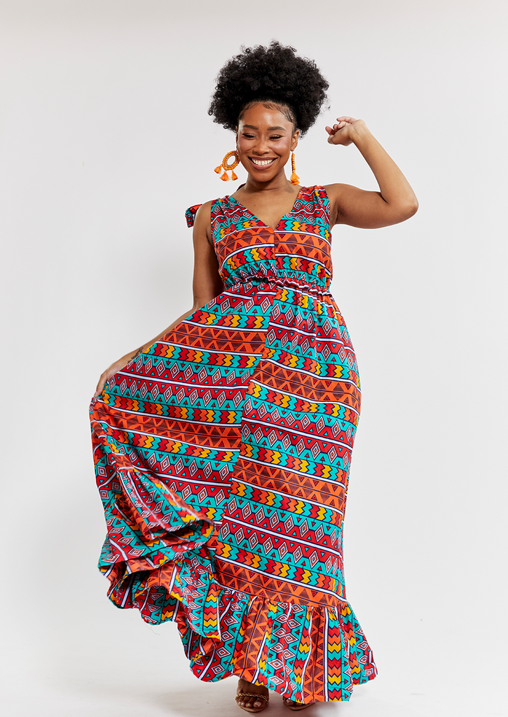 Tribal print maxi sales dress