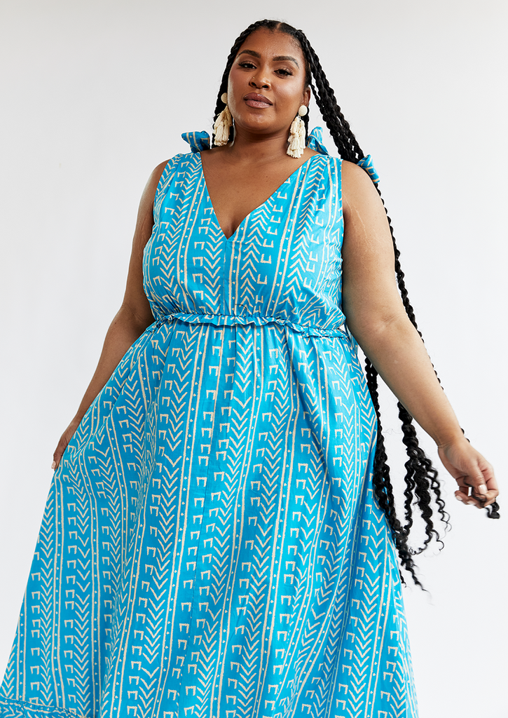 Sexy Plus Size African Dress, Plus Size Low Cut African Maxi Dress ,sexy  Blue Plus Size African Maxi Dress,african Dress for Curvy Women -   Canada